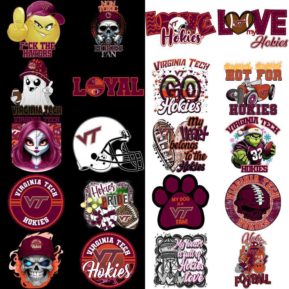 37 Virginia Tech Hokies Designs Bundle PNG