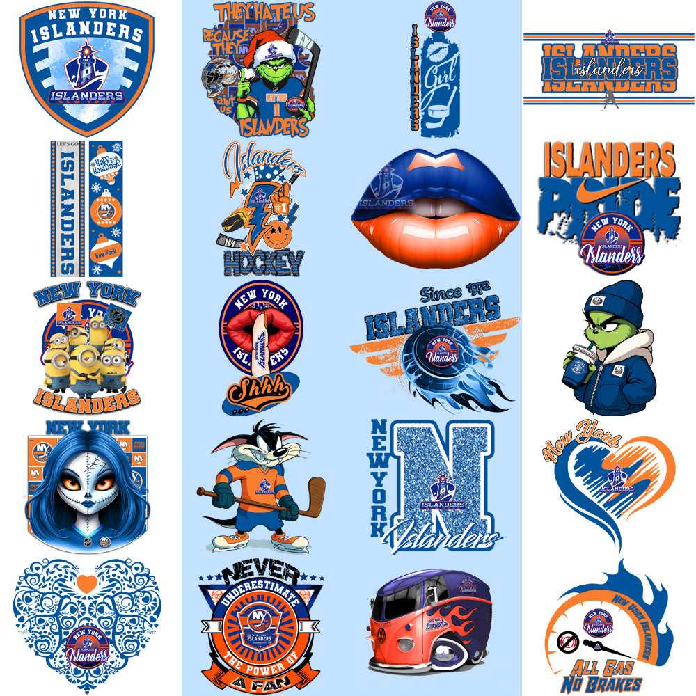 34 New York Islanders Ice Hockey Designs Bundle PNG