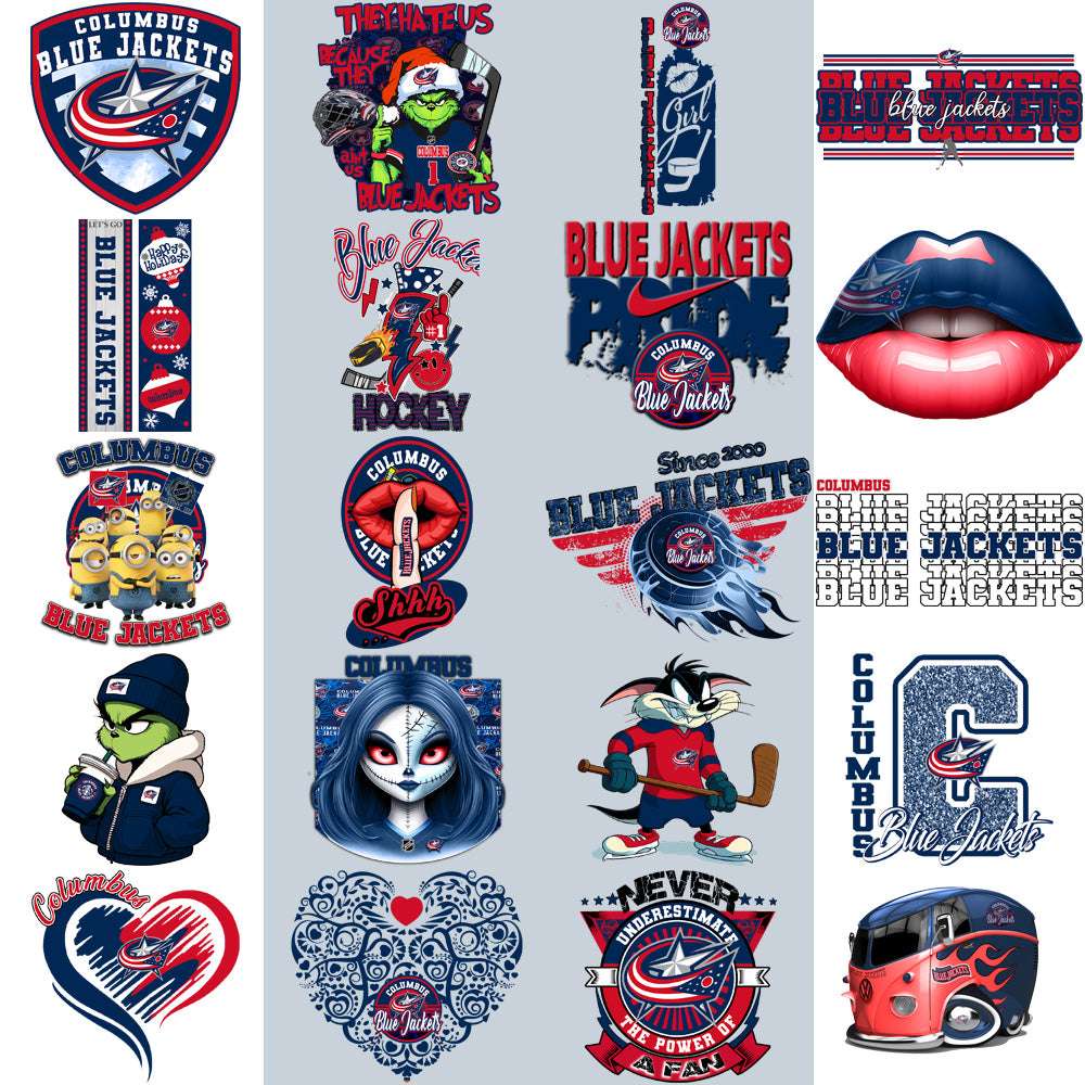 37 Columbus Blue Jackets Ice Hockey Designs Bundle PNG