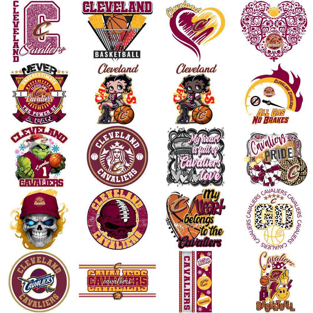 56 Cleveland Cavaliers Basketball Designs Bundle PNG