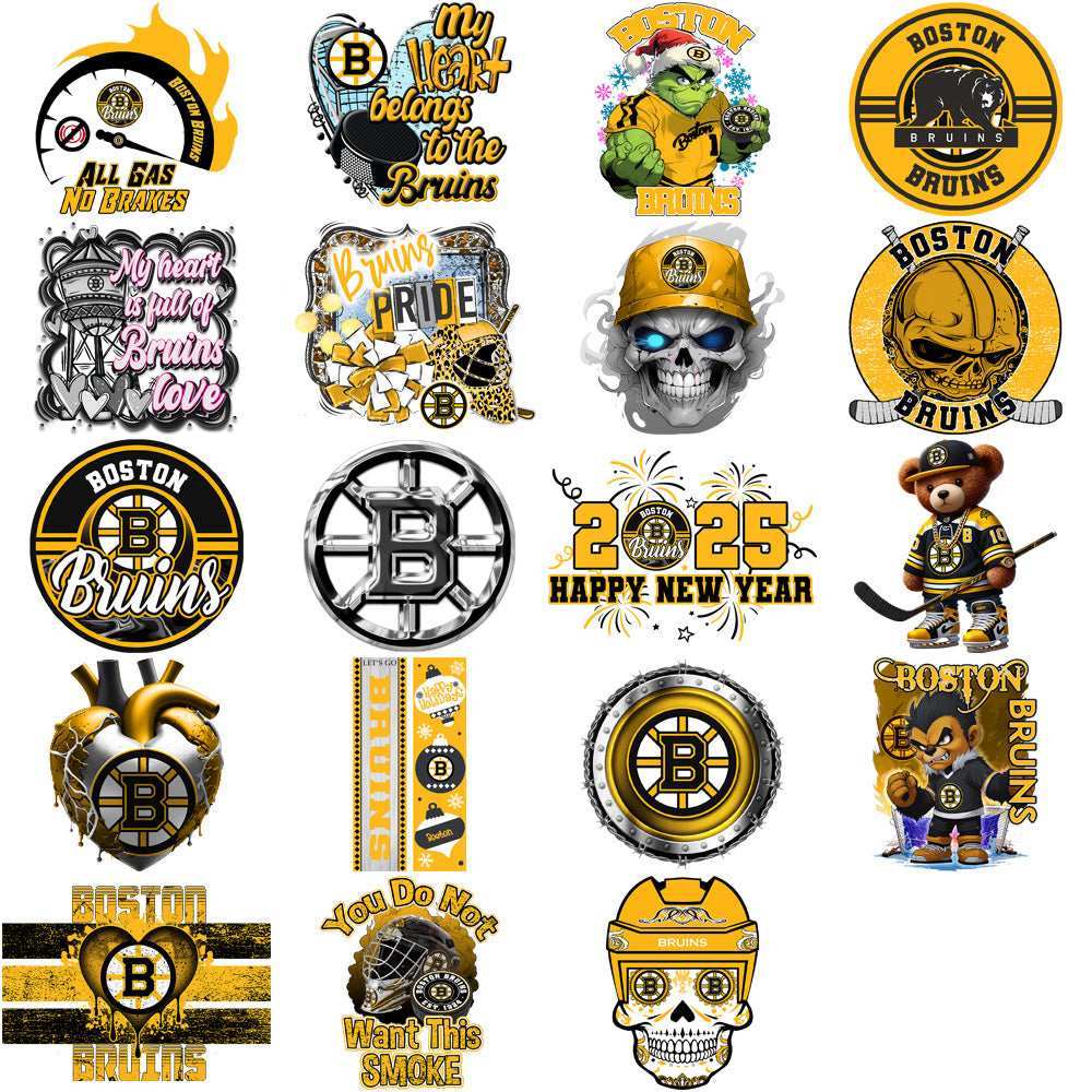 38 Boston Bruins Ice Hockey Designs Bundle PNG