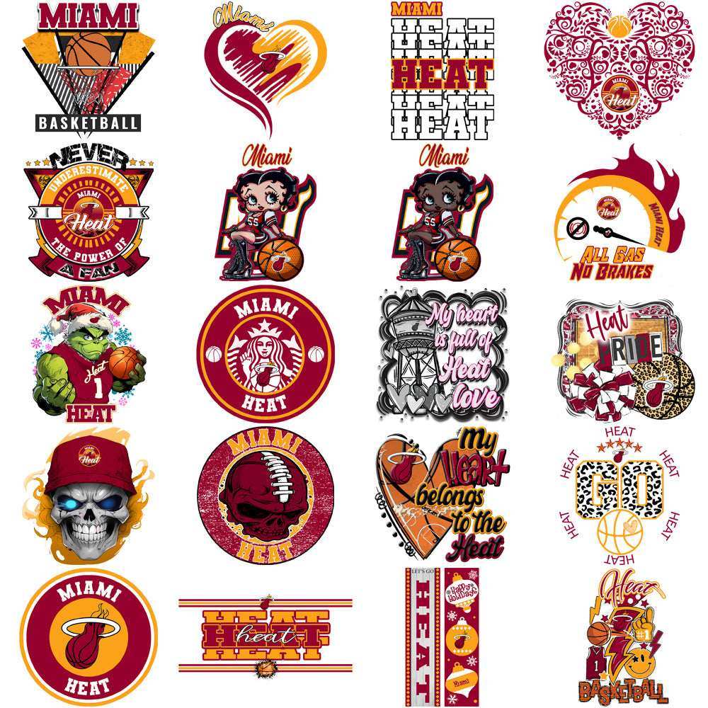 56 Miami Heat Basketball Designs Bundle PNG