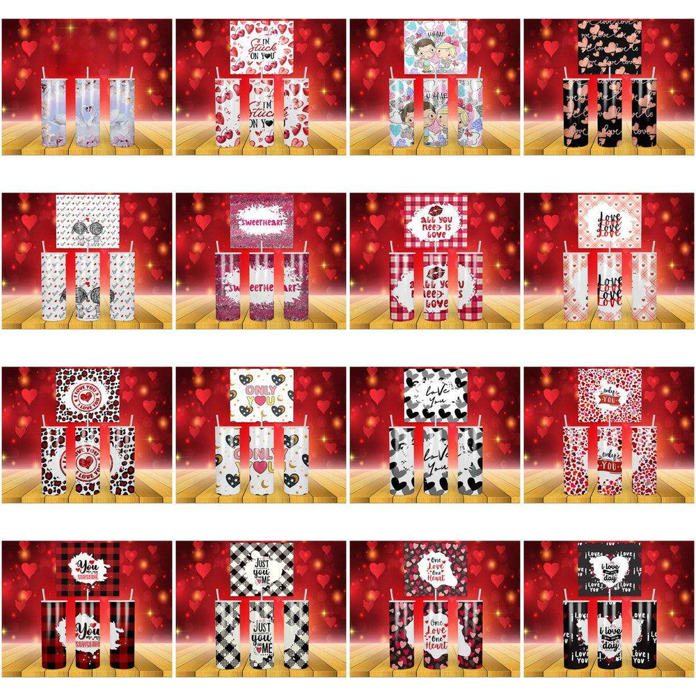 16 Valentine Love Tumbler Wrap Designs Bundle JPG