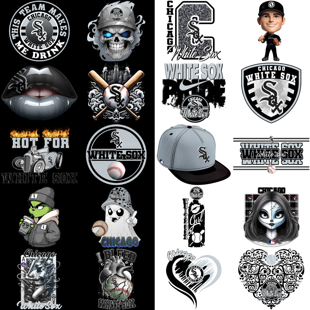66 Chicago White Sox Baseball Designs Bundle PNG