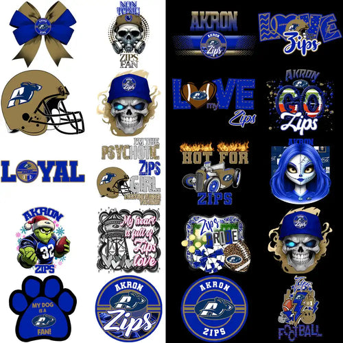 36 Akron Zips Designs Bundle PNG