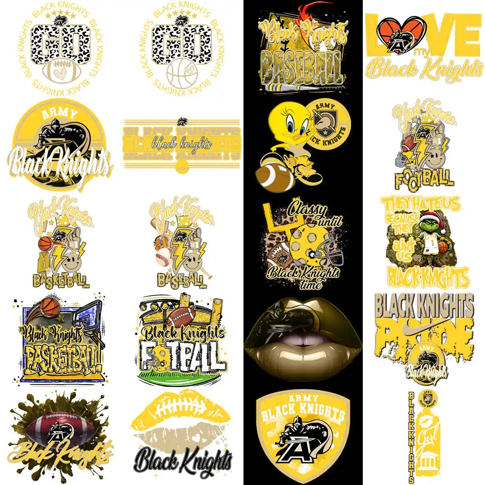74 Army Black Knights Designs Bundle PNG