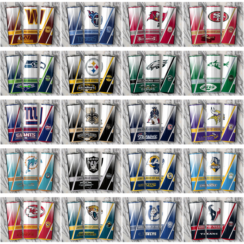 32 Football Teams Sports Tumbler Wrap Bundle JPG