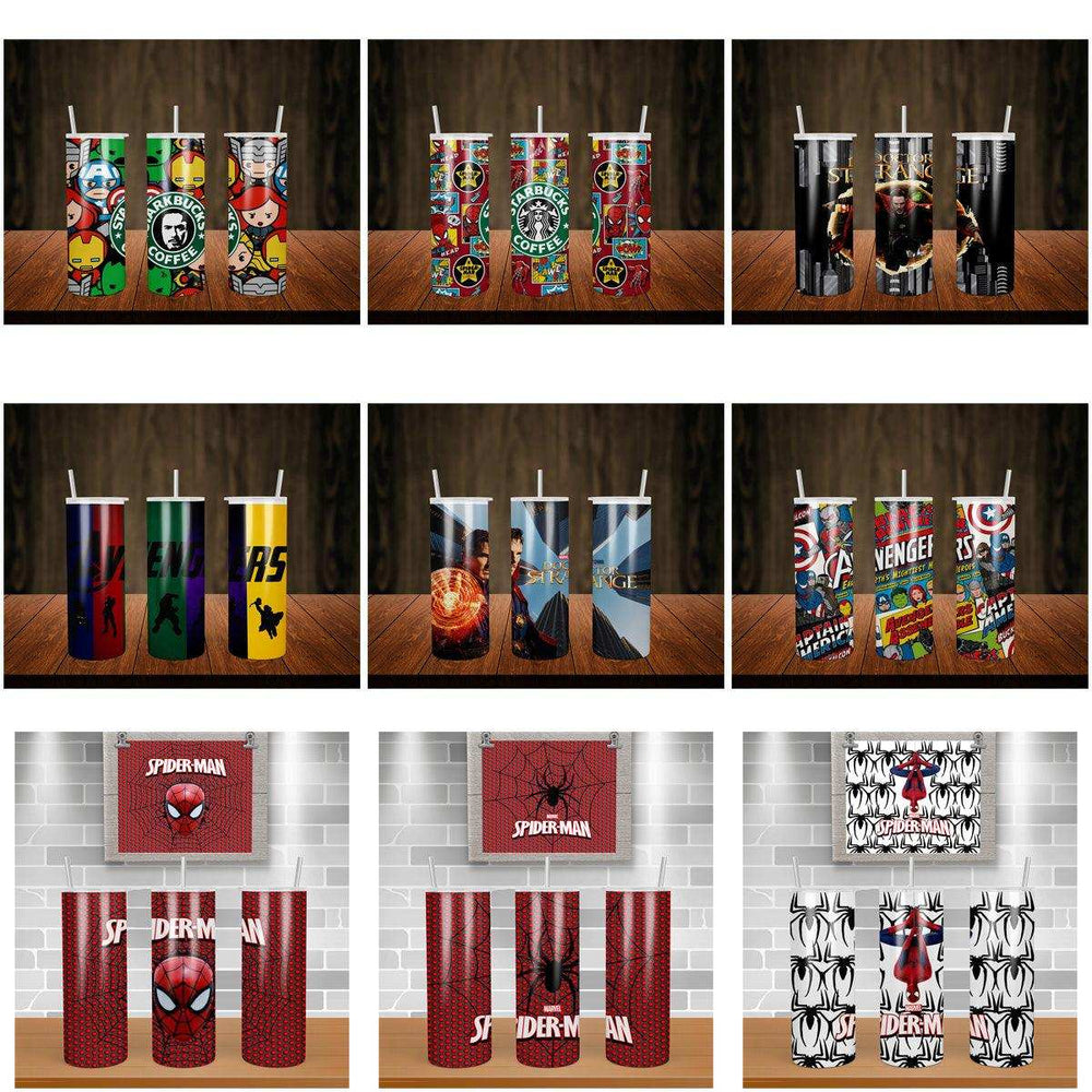 11 Marvel Superhero Tumbler Wrap Designs Bundle JPG