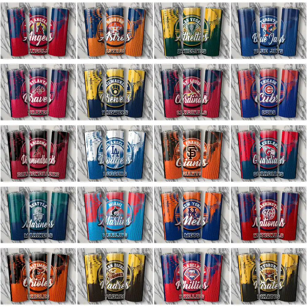 30 Baseball Teams Dot Logo Tumbler Wrap Bundle JPG