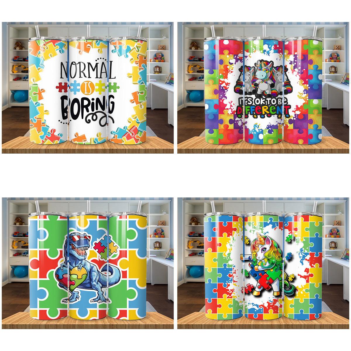 8 Autism Awareness day Tumbler Wrap Designs Bundle JPG