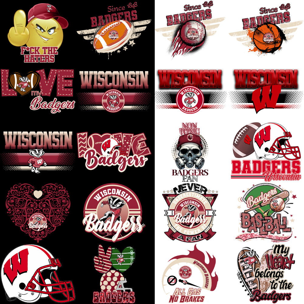85 Wisconsin Badgers Designs Bundle PNG