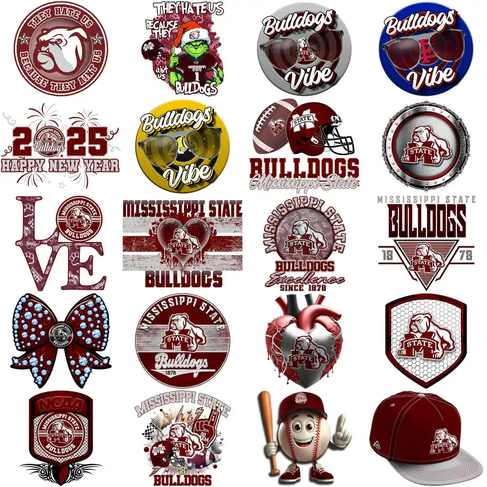 97 Mississippi State Bulldogs Designs Bundle PNG