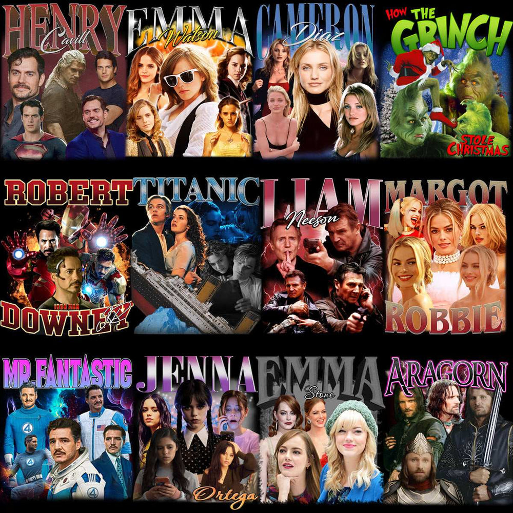 54 Popular Movies Series Artists Bootleg Best Designs Bundle PNG
