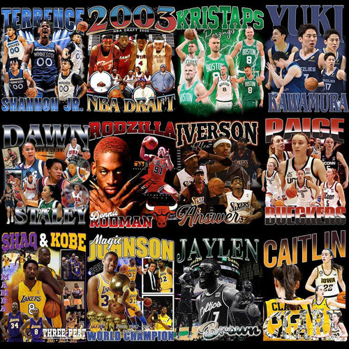 51 Basketball Teams Players Bootleg Homage Designs Bundle PNG