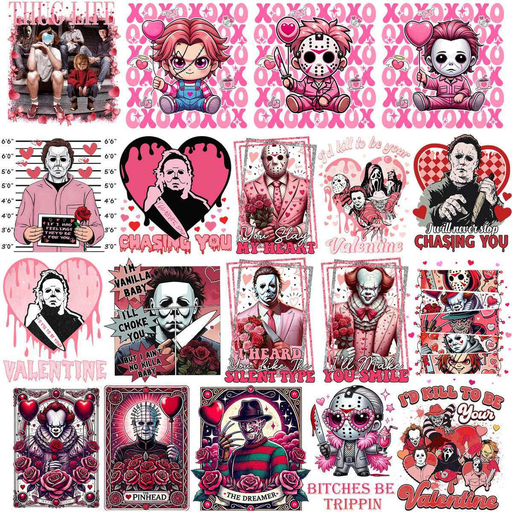99 Valentine Horror Slashers Mega Designs Bundle PNG