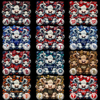 Load image into Gallery viewer, 30 Highland Cow Baseball Teams Logo Bow Designs Bundle PNG
