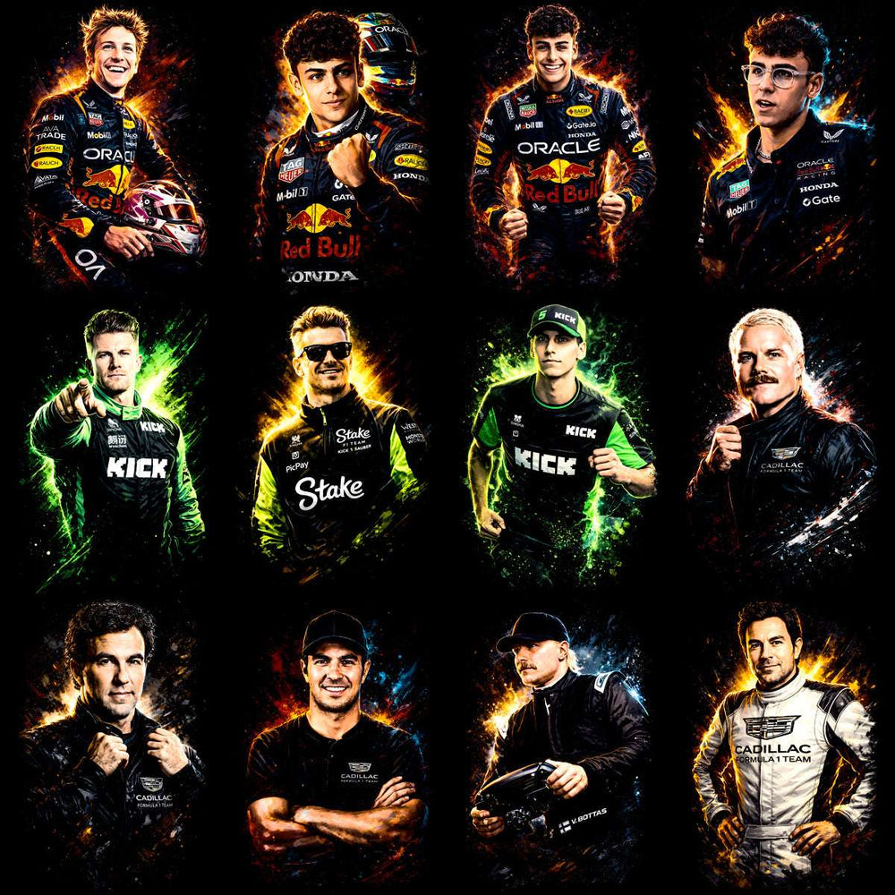 90 Racing Best F1 Drivers Formula Halftones Designs Bundle PNG