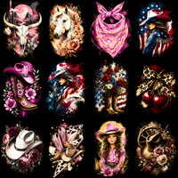 Load image into Gallery viewer, 66 Cowgirl Rodeo Western Coastal Halftone Designs Bundle PNG
