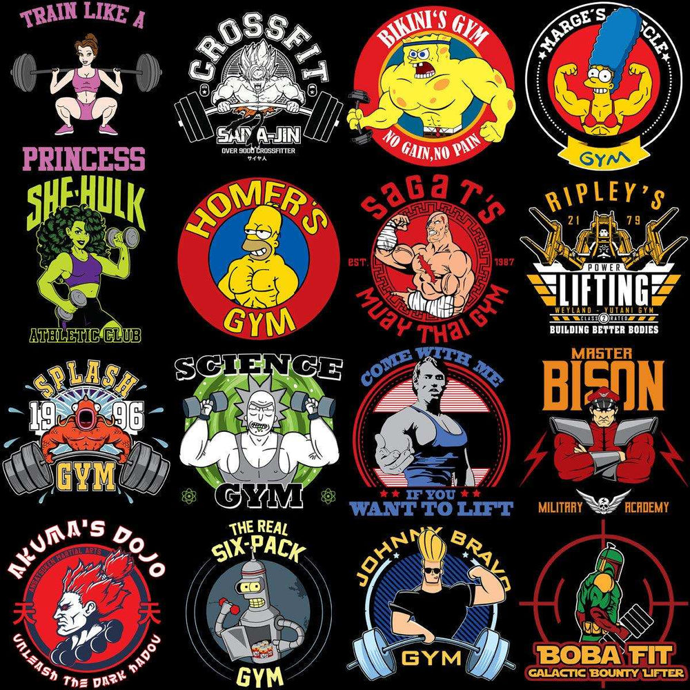 54 GYM Fitness Popculture Designs Bundle PNG