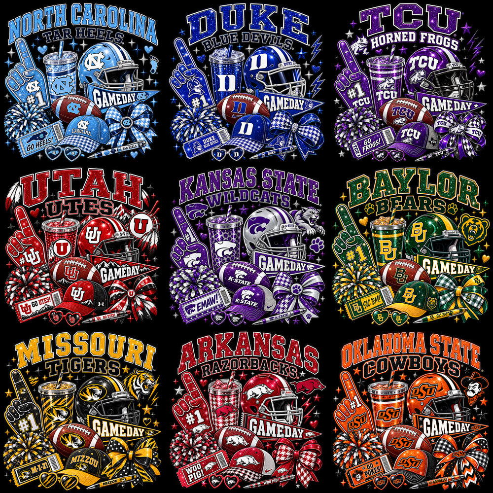 66 College Football NCAA Go Teams GameDay Spirit Designs Bundle PNG