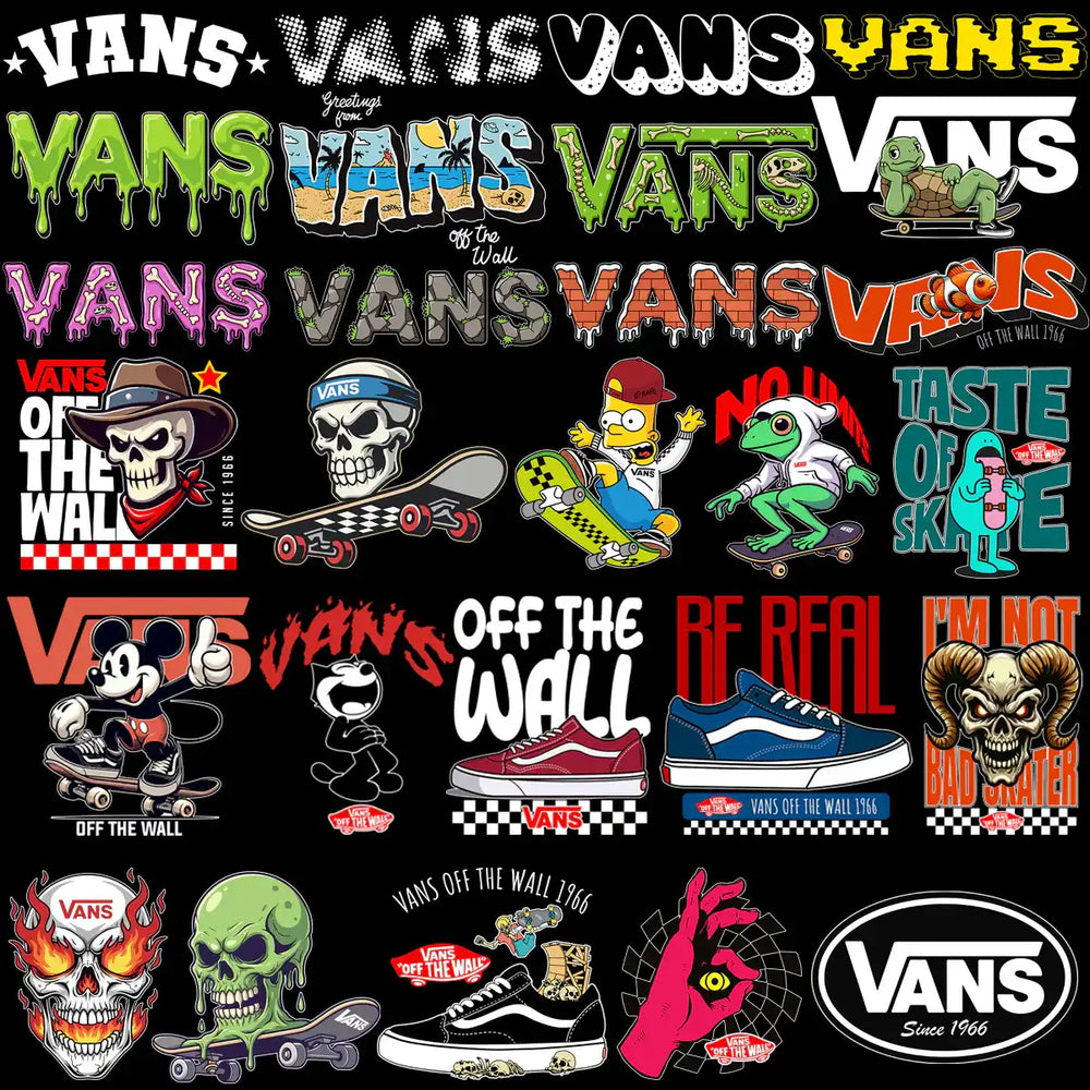 80 VANS Skate Brand Mix Sport Designs Bundle PNG