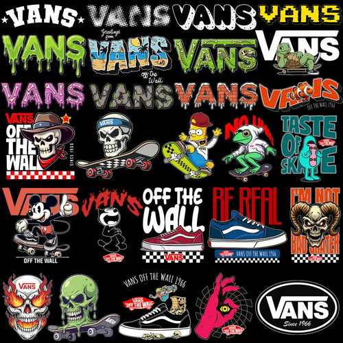 80 VANS Skate Brand Mix Sport Designs Bundle PNG
