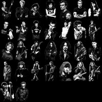 Load image into Gallery viewer, Black and white rock musician portraits, ideal for DTF, DTG, embroidery, or tumbler wrap designs.

