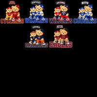 Load image into Gallery viewer, 65 College Football NCAA Teams Teddy Bear Dad &amp; Son Designs Bundle PNG
