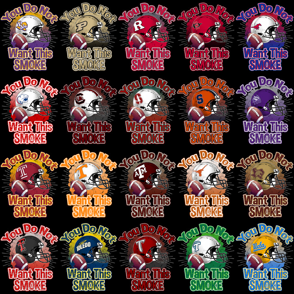 125 College Football You Do Not Want This Smoke Helmet PNG Designs Bundle