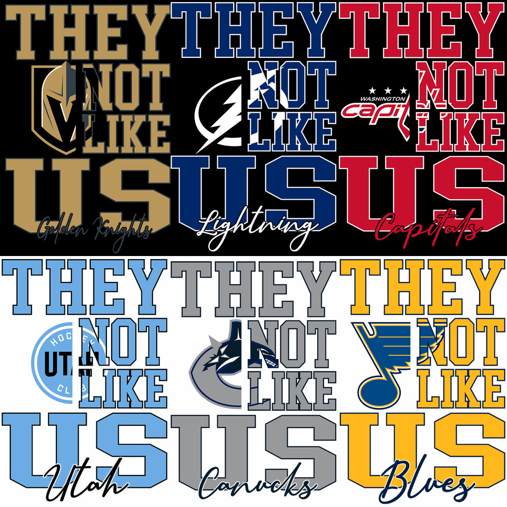 32 Ice Hockey Teams Logos They Not Like Us Designs Bundle PNG SVG