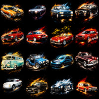 Load image into Gallery viewer, 120 Classic Timeless Cars Streetwear Halftones Designs Bundle PNG
