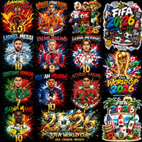 Load image into Gallery viewer, FIFA World Cup 2026 soccer designs featuring Messi, Ronaldo, Haaland &amp; more. Print-ready PNG, SVG, PES bundles.
