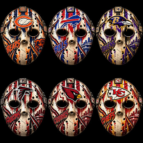 32 Horror Football Teams Jason Voorhees Mask Designs Bundle PNG