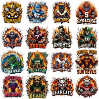 Load image into Gallery viewer, 130 College Football NCAA Teams Mascots on Fire Designs Bundle PNG
