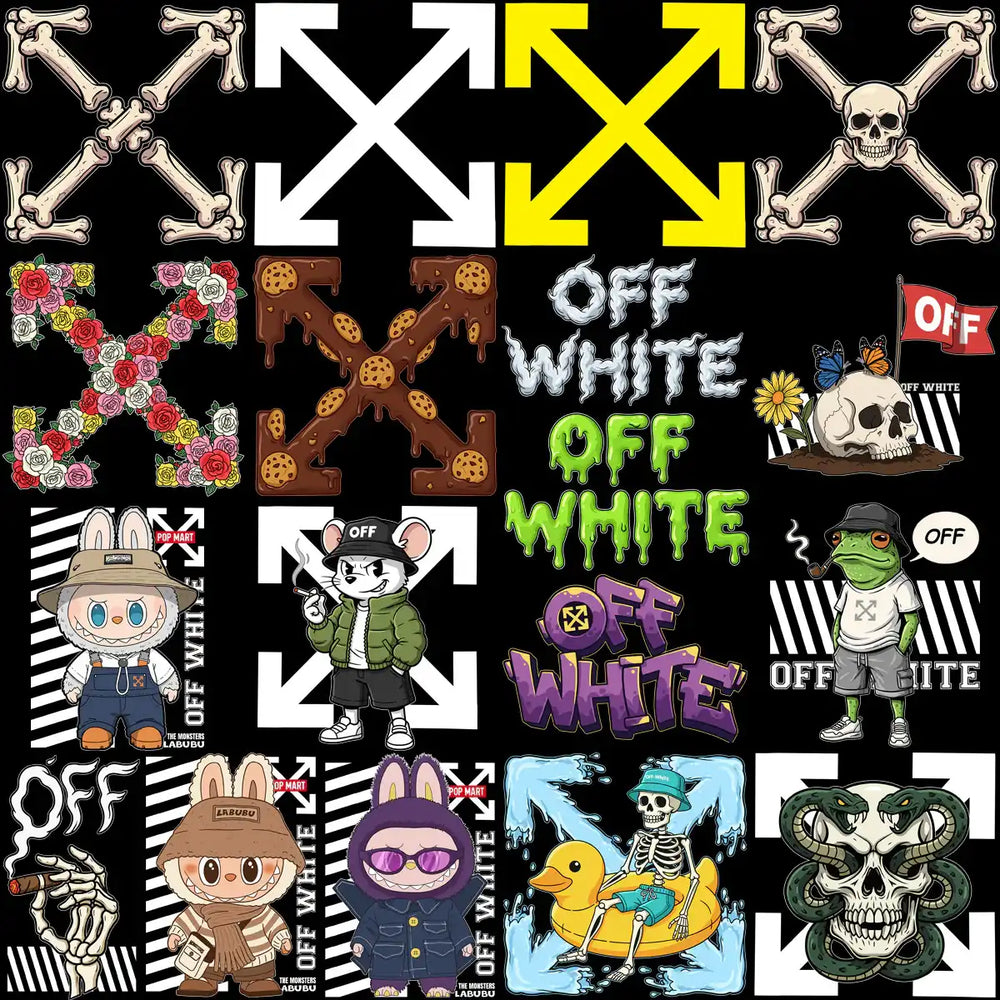 44 OFF Brand WHITE Mix CARTOON Designs Bundle PNG