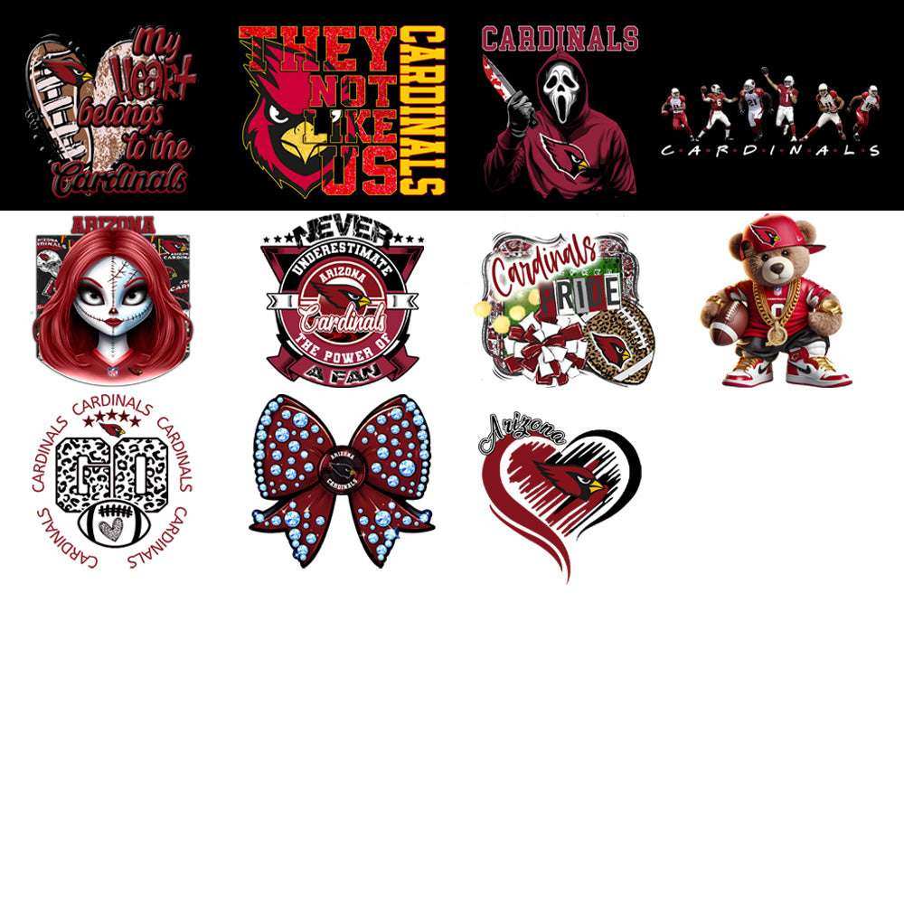 48 Arizona Cardinals V2 Football Designs Bundle PNG