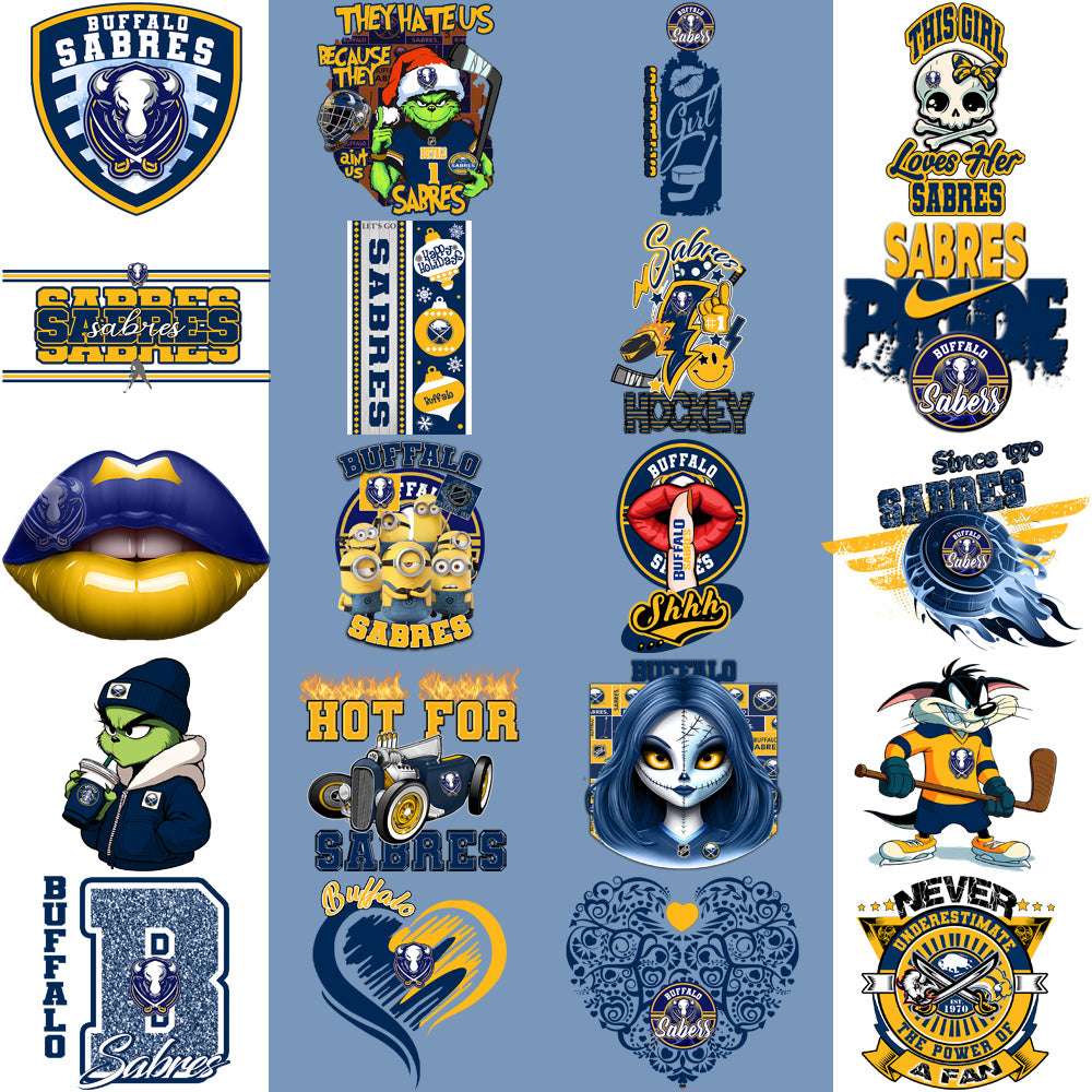 40 Buffalo Sabres Ice Hockey Designs Bundle PNG