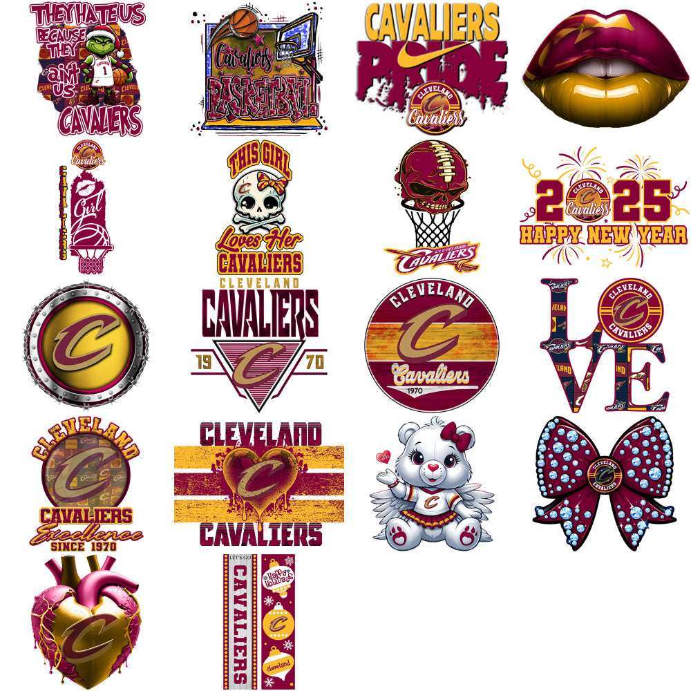 56 Cleveland Cavaliers Basketball Designs Bundle PNG