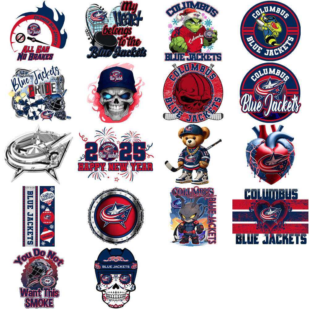 37 Columbus Blue Jackets Ice Hockey Designs Bundle PNG