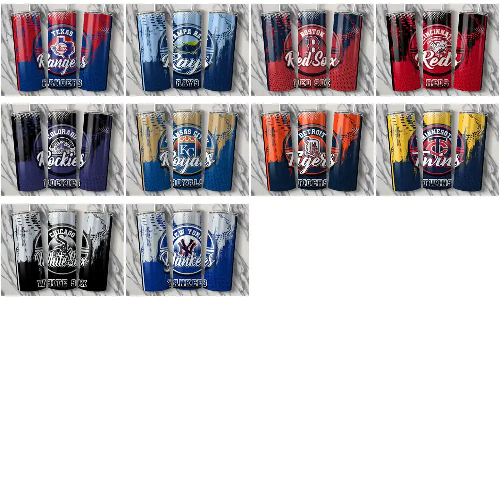 30 Baseball Teams Dot Logo Tumbler Wrap Bundle JPG