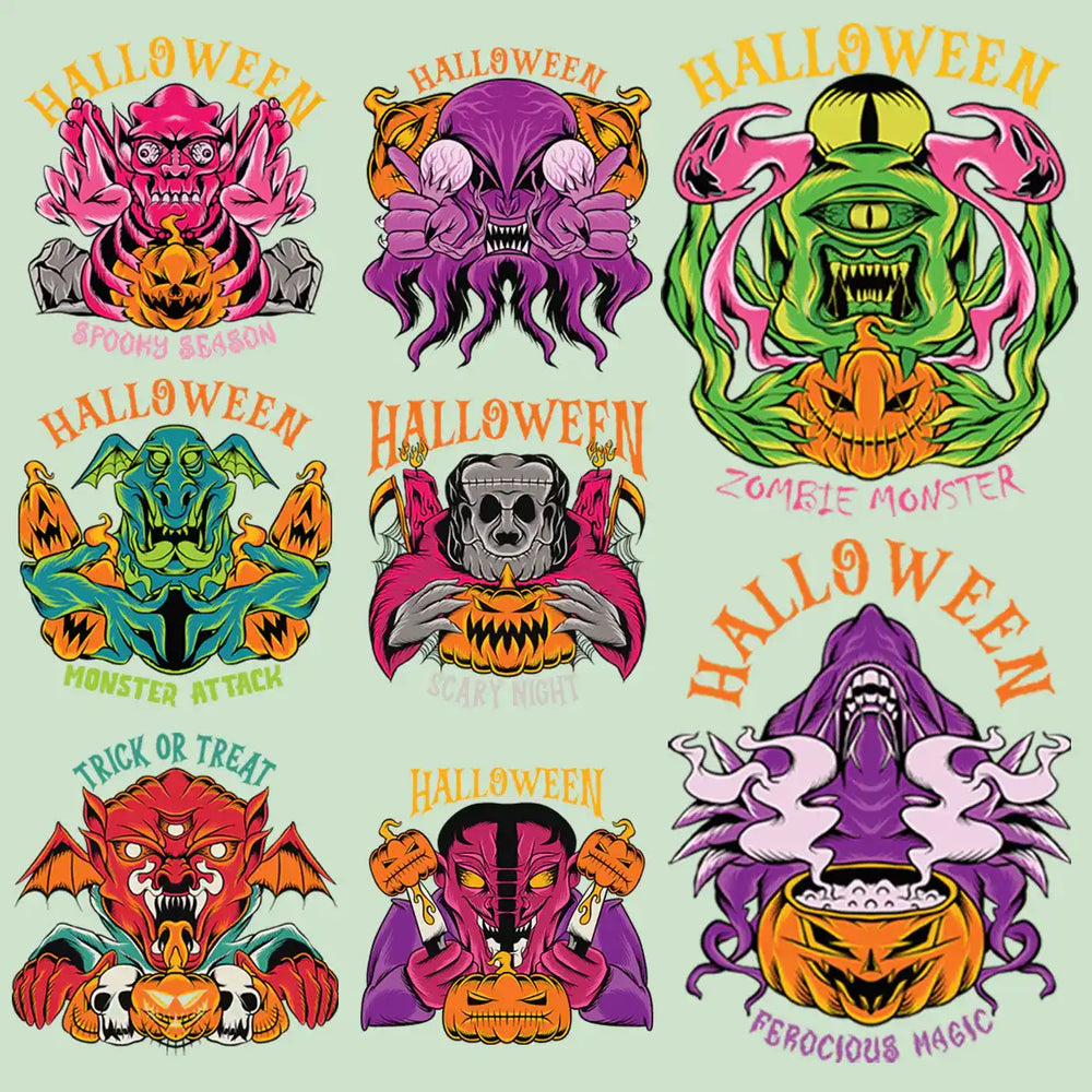 7 Halloween Monster Designs Bundle PNG