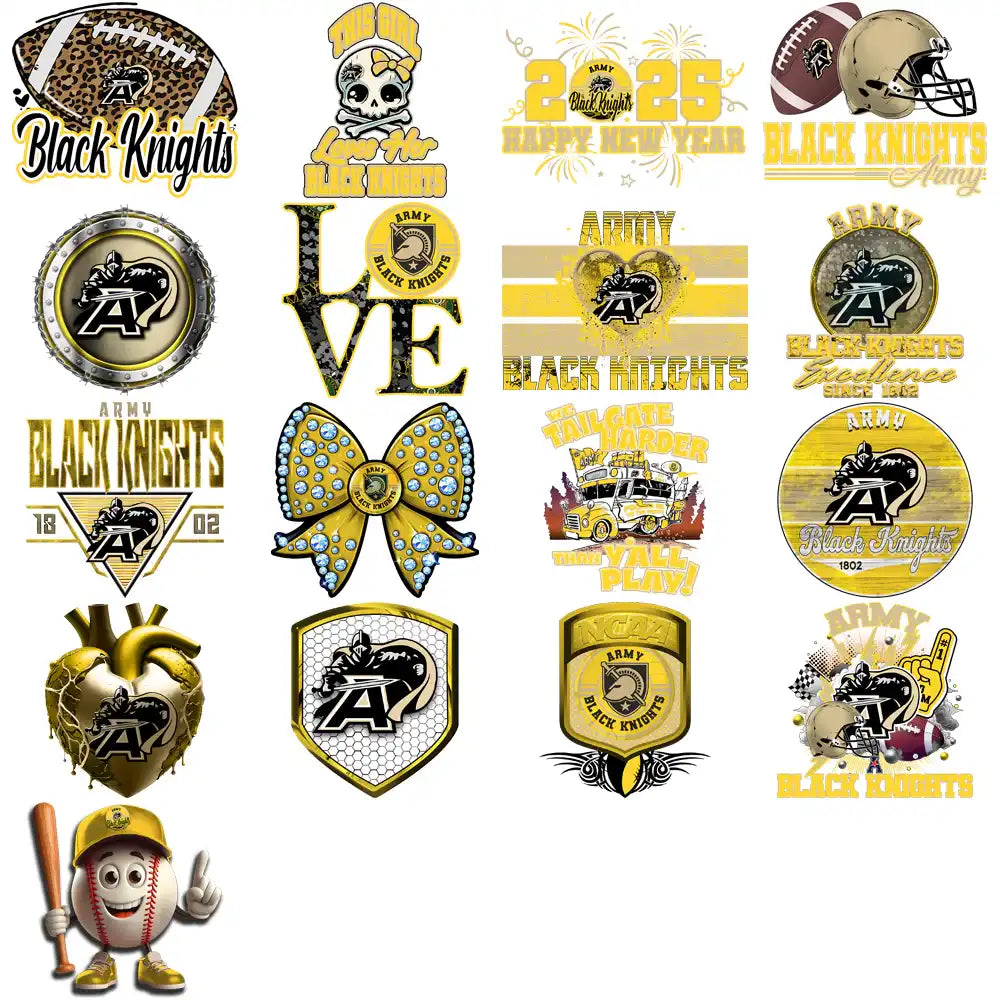 74 Army Black Knights Designs Bundle PNG