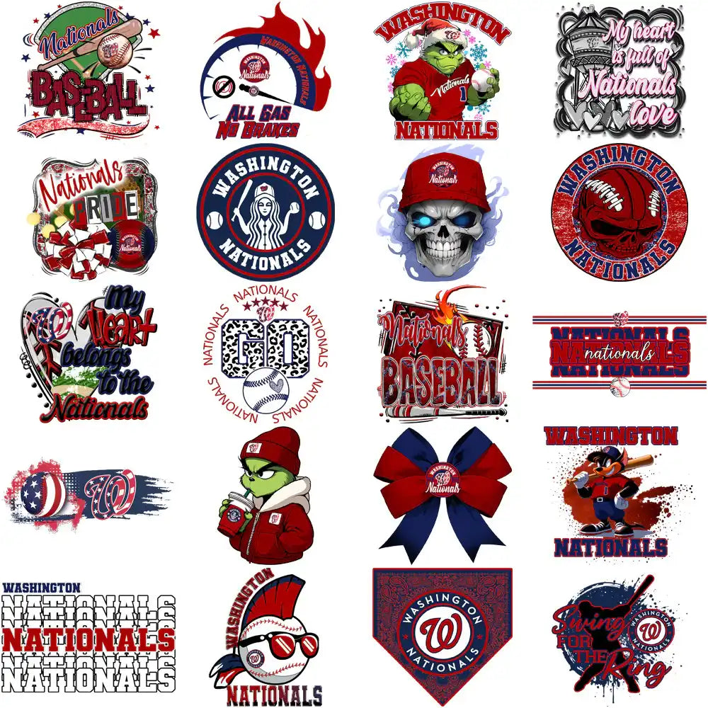 65 Washington Nationals Baseball Designs Bundle PNG
