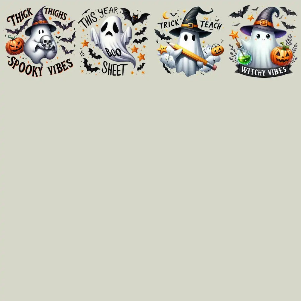 19 Funny Halloween Ghost Designs Bundle PNG