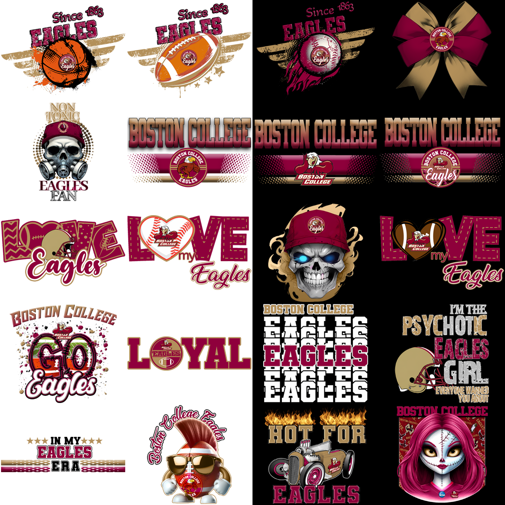 73 Boston College Eagles Designs Bundle PNG