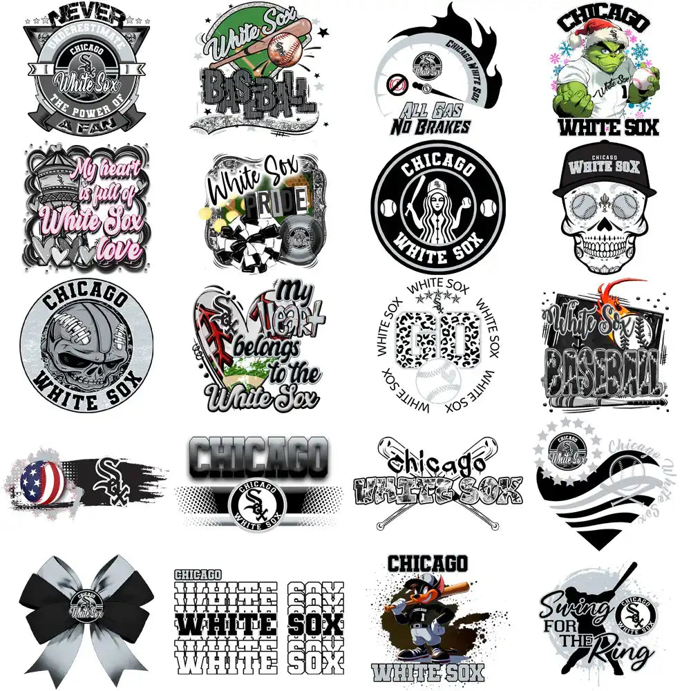 66 Chicago White Sox Baseball Designs Bundle PNG
