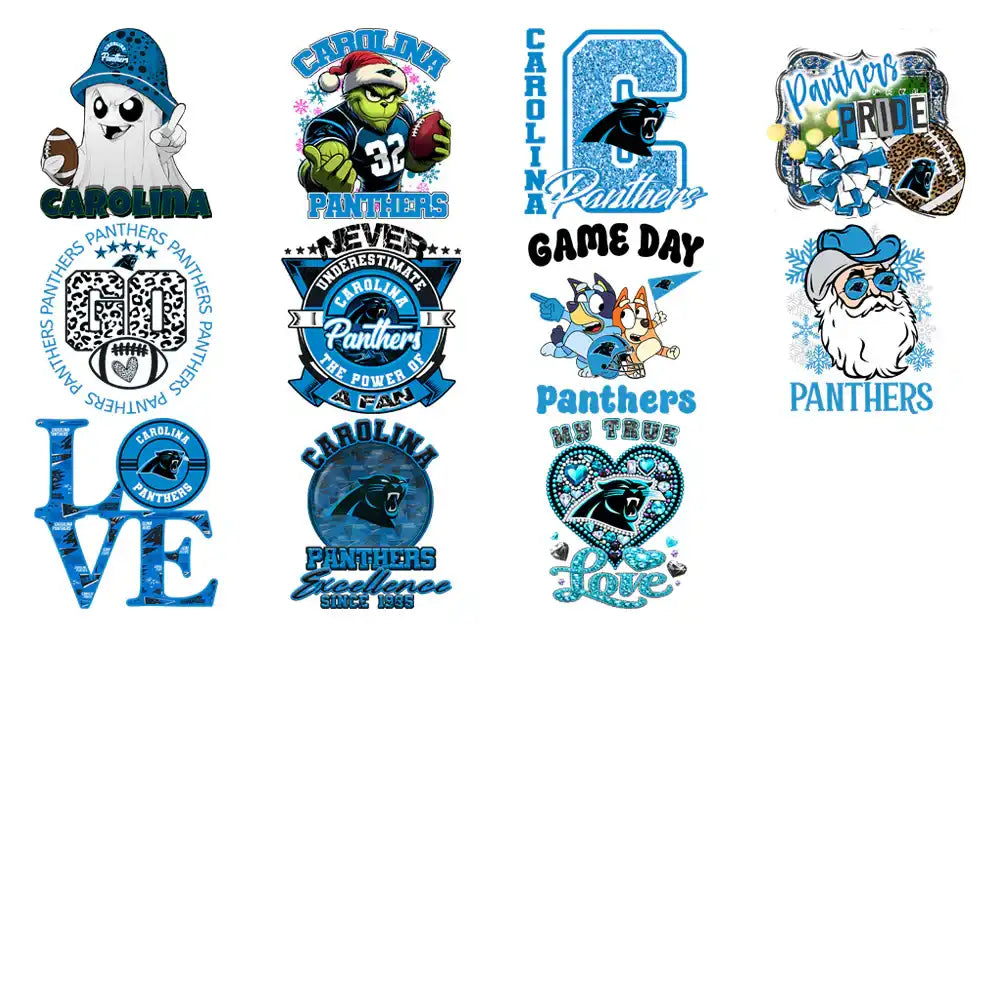 47 Carolina Panthers V2 Football Designs Bundle PNG