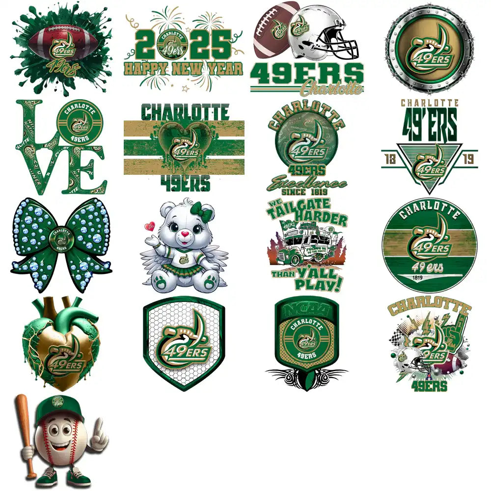 35 Charlotte 49ers Designs Bundle PNG