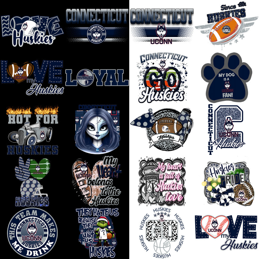 45 UConn Huskies Designs Bundle PNG