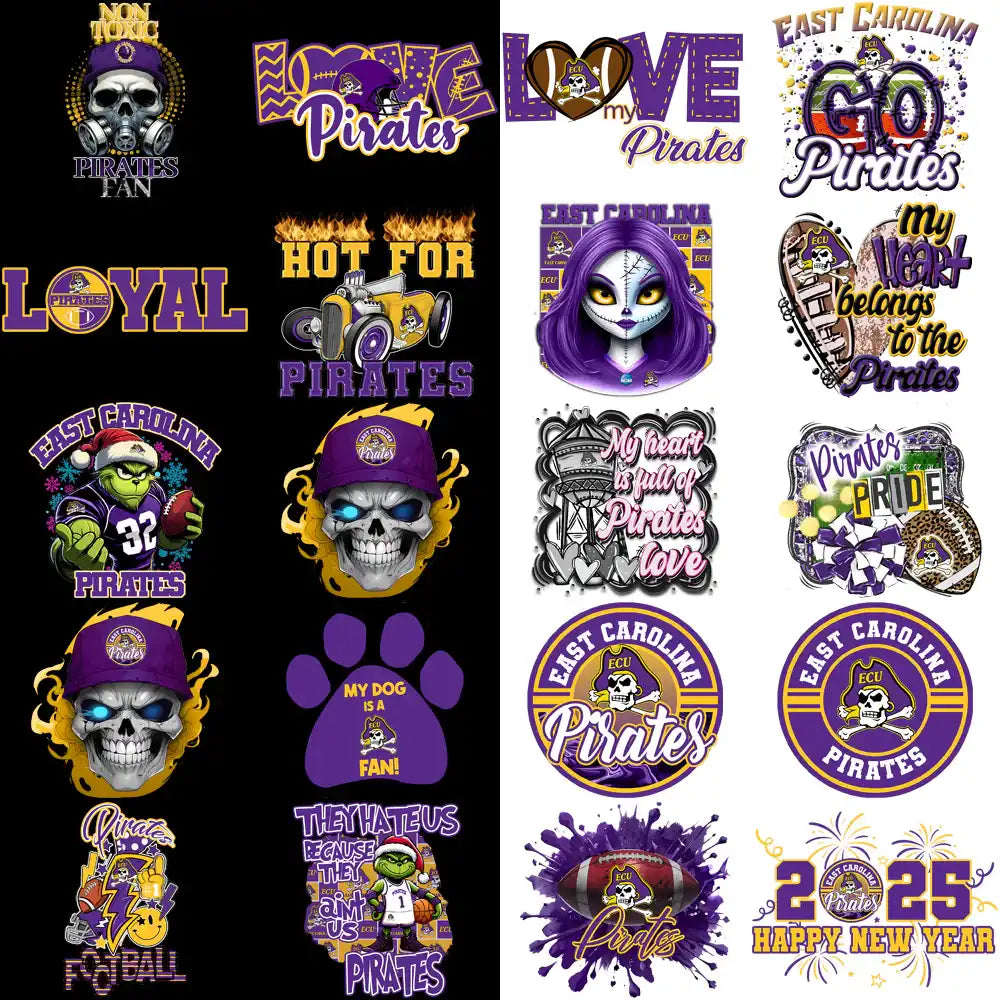 30 East Carolina Pirates Designs Bundle PNG